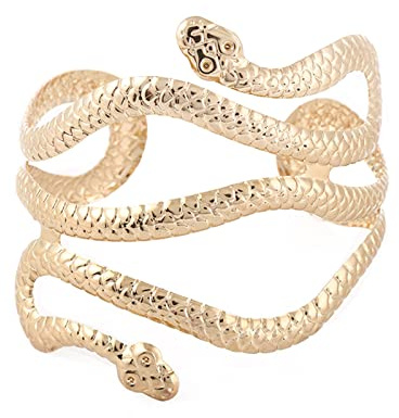 Brazalete de serpiente de aleación para la parte superior del brazo, accesorio de disfraz egipcio para mujer, color dorado y plateado, joyería minimalista de color dorado y plateado con serpiente