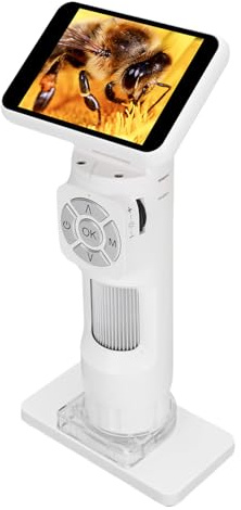 Depisuta Handheld-Digitalmikroskop für Erwachsene, Wiederaufladbare USB-Mikroskopkamera mit 8 LED-Leuchten, 2,8-Zoll-LCD-Lötmikroskop-Lupe für Reparaturen, Pflanzen, Steine