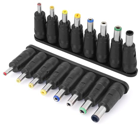 2pcs DC Adapter 8 Connector Set, Female 0.22x0.08in to Multi-Size Male Barrel Jack Power Supply Converter Tips for Monitor Webcam Router Mini PC
