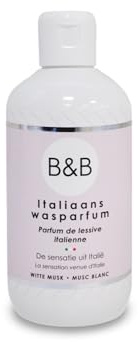 B&B Parfum de linge Musc Blanc 250 ml, concentré longue durée | Fragrance douce et enveloppante, jusqu'à 25 lavages, compatible tous textiles, à ajouter dans le bac assouplissant