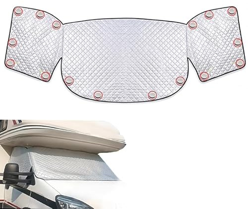 R-timer Protector de Parabrisas Autocaravana pour Ford Transit MK6/7/8/9 2000-2025,Oscurecedor Térmico de Parabrisas,17 Imanes Parasol Exterior