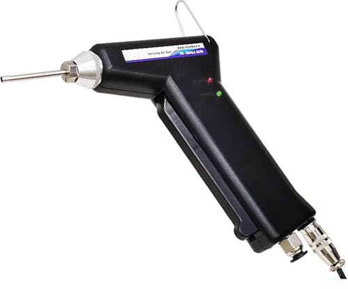 Handheld Ionizing Air Gun for Static Dust Removal, with Removable Nozzle and LED Indicator, for Electronics Assembly, Industrial Cleaning, Use with Compressor