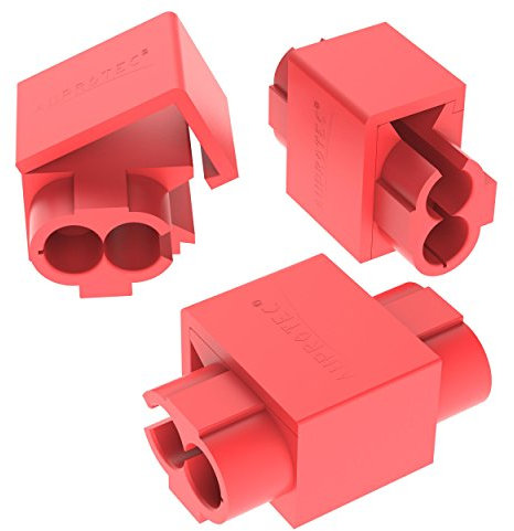 AUPROTEC 25x Rubacorrente 0,5-1,0 mm² rosso Morsetti Ruba Corrente Connettori Rapidi Isolati PP Ottone Stagnato Terminali per Cavi Fili Elettrici