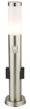 Wegeleuchte 60cm mit Bewegungsmelder & 2 Steckdosen, inklusive LED Leuchtmittel, Globo Lighting