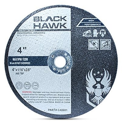 BHA Metal and Stainless Steel Cut Off Wheels for Die Grinders, 4” x 1/16” x 3/8” - 25 Pack