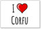 Mundus Souvenirs - Ich Liebe Corfu, Kühlschrankmagnet (Design 2)