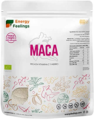 Energy Feelings Maca Negra Polvo Eco Suplementos, color Beige, 1000 g