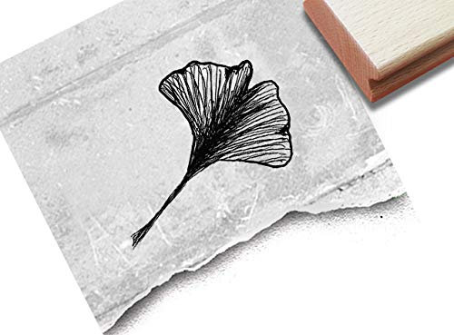 Stempel - Motivstempel GINKGO-Blatt - Bildstempel Geschenk, Schule Kita Hobby Beruf, Karten Servietten Basteln Deko - von zAcheR-fineT