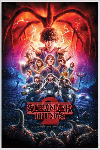 Stranger Things Poster Season 2 Collage (93x62 cm) gerahmt in: Rahmen Weiss