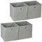 4 x Aufbewahrungsbox Stoff, quadratisch, Aufbewahrung für Regal, Stoffbox in Würfelform, HxBxT: 30 x 30 x 30 cm, grau
