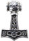 Kiss of Leather Colgante grande de martillo de Thor de acero inoxidable nº 65, Acero inoxidable