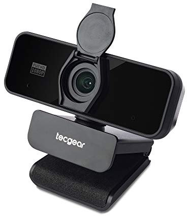 Tecgear 1080P Full HD Auto Focus with Privacy Cover USB Webcam, Sentinel Webcam, Plug and Play, for Zoom/Skype/Discord/Conferencing/OBS and Video Calling, Mac PC Laptop Desktop (Black)…