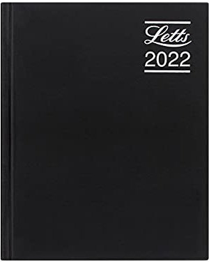 Letts Rhino Terminplaner 2022, A5, ein Tag pro Seite mit Terminen, Schwarz