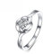 Daesar 950 Platin Ring für Damen Blume Ring mit Diamant 0.04ct, Weißgold Trauring Verlobungsring Größe 56 (17.8)
