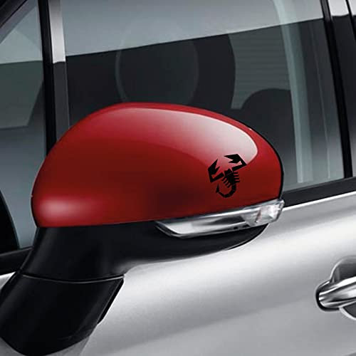ADESIVI LOGO ABARTH SCORPIONI SPECCHIETTI 5OO ABARTH TUNING STICKER (NERO)
