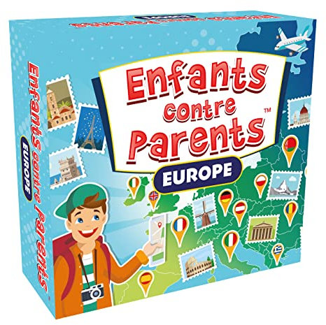 Brettspiel Quiz Lernspiel Familie Gesellschaftsspiele für Kinder | Kinder gegen Eltern – Europa | ab 7 Jahren