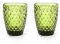 Set 6 bicchieri bichiere acqua 250 ml in vetro colore verde 10 cm GIN-820526