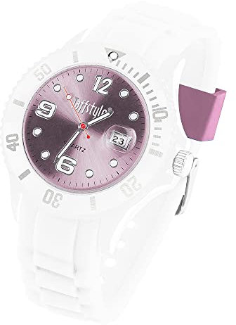 Taffstyle Damen Herren Sportuhr Armbanduhr Silikon Sport Ziffernblatt mit Datum Analog Quarz Farbige Bunte Uhr Weiß Rosa