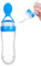 1 STÜCKE Babynahrung Squeeze Dosierlöffel Feeder, Silikon Baby Kleinkind Babyflasche, Frische Lebensmittel Müsli Squeeze Feeder Heiß mit Löffel, BPA-frei(Blau), Baby-Feeder-Flasche Nuckelflasche