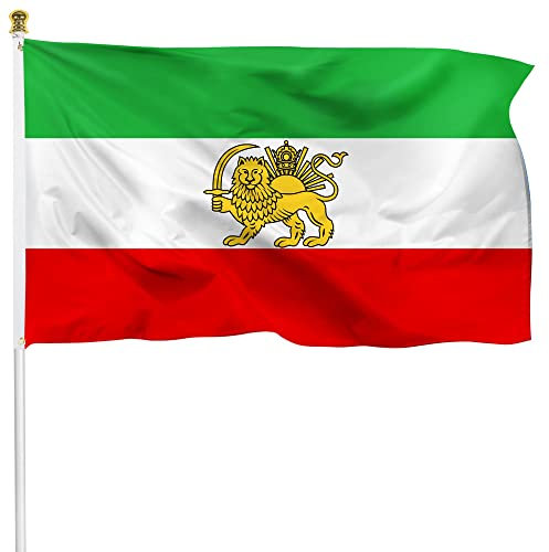 Alte historische iranische Flagge, 90 x 150 cm, Verfassungs-Revolution, Flagge Iran, Löwe (B)