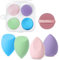 AUAUY Maquillage Éponge, Maquillage Éponge à Fond de Teint Blender pour Beauty, Éponge de Mélange de Fond de Teint sans Faille pour Crème et Poudre Liquides (4 Pièces)