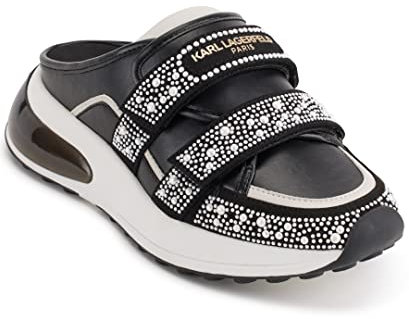 Karl Lagerfeld Paris Damen Devora Slip on Trendy Mule Sneaker, Schwarz/Weiß, 38 EU
