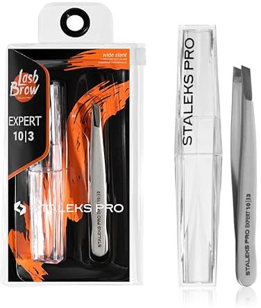 STALEKS PRO Pinze per sopracciglia spesse e larghe, precise, in acciaio inossidabile. Expert 10/3
