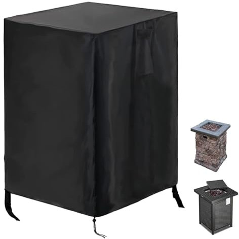Housse de Foyer carrée de 53, 3 x 53, 3 x 88, 9 cm, imperméable, Protection UV, avec Cordon Serrage et Boucles, Accessoires pour brasero ventilé