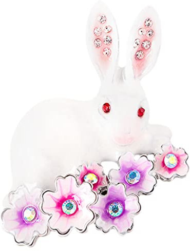 PACKOVE Kirschblüten-häschen-brosche Taschen Pins Brosche Taschenanstecknadel Hase Anstecknadel Kaninchenbroschen Süße Broschennadeln Tierbrosche Schal-clip Weiß Fräulein Einfach Legierung