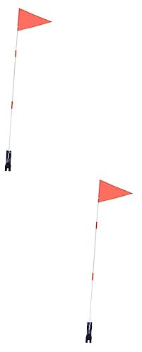 BESPORTBLE 2sets High Visibility Bike Safety Flag for Boy Girl Triangular Flag Fiberglass Pole Easy to Install for Trailers Scooters and Karts Bright