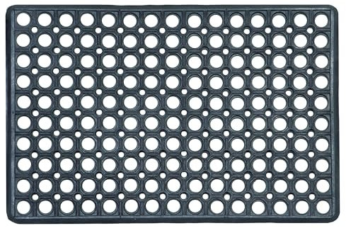 ASTRA Tapis de Sol résistant aux intempéries Noir Tapis en Caoutchouc - Tapis de Porte antidérapant 40x60cm - Tapis Anti-salissures très Robuste - extérieur Tapis de Sol - paillasson extérieur