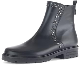 Gabor Damen Biker Boots, Frauen Stiefeletten,Best Fitting,Bootee,Booties,halbstiefel,Kurzstiefel,schwarz(Altsilber),41 EU / 7.5 UK