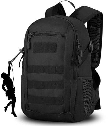Generico Zaino Militare 15 litri - Compatibile come Zaino Trekking per Escursioni,Campeggio,Barca, Tattico e Impermeabile, Resistente, Piccolo Uomo Abbastansa Capiente per un Zainetto Uomo Piccolo.