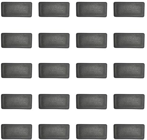20PCS Rectangular Plastic End Caps 25mm x 50mm Black Anti-Slip Tube Plugs Rectangle Insert Plugs Pipe Cover for Tables Chairs Desks Beds