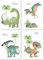 Vacentures Kinderzimmer Dinosaurier Poster Set Dschungel I Dino Bilder für Jungen und Mädchen I Handgezeichnete Motive I 4x Poster DIN A4 - Set