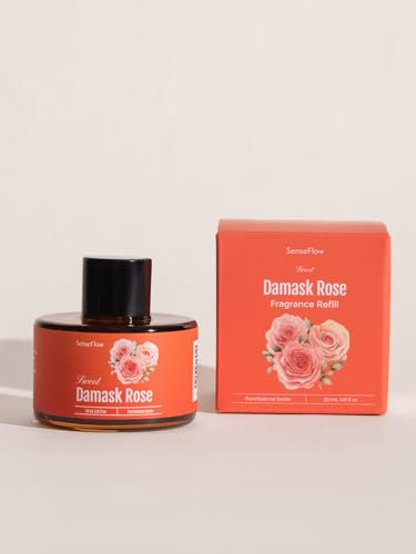 SenseFlow Essential Oils 30ml - 100% Pure Aromatherapy Oil Refill for Diffuser SF101/SF101S, for Home, Office, Hotel, Relaxation - Damask Rose
