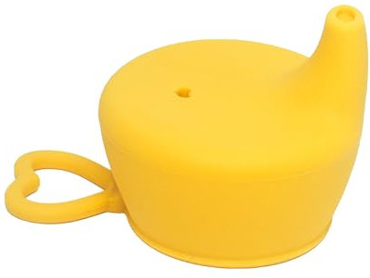 Genérico Tapa Silicona Bebé, Adaptador para Vaso Aprendizaje Bebe Antivuelco y Antiderrame, Tapa Aprendizaje para Vaso y Biberón, Boquilla Ergonómica y Antigoteo, Libre de BPA, +6 meses (Amarillo)