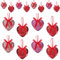 16 PCS Valentine's Day Heart Ornaments, Heart Shaped Hanging Ornaments, Heart Shaped Baubles Romantic Glitter Hanging Decorations for Home Wall Decor Valentine's Day Wedding Party Anniversary