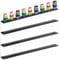 4 Stück Acryl Wandregal Vitrine Kompatibel mit Lego Minifigur Schwebende Wandregale für Figuren Regal Acryl Vitrine Hängend für Minifiguren Regal–Schwarze Grundplatte–Platz für 96 Figuren