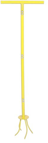 Twist Tiller, Garden Claw Tool Manual Hand Grubber Long Handle Stainless Steel Yellow