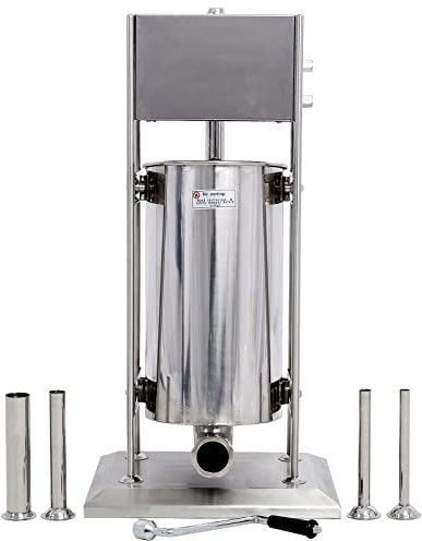 Insaccatrice Verticale in Acciaio Inox per Salsicce, Doppia velocità, capacità 22 libbre, Include 4 Misure di ugello.
