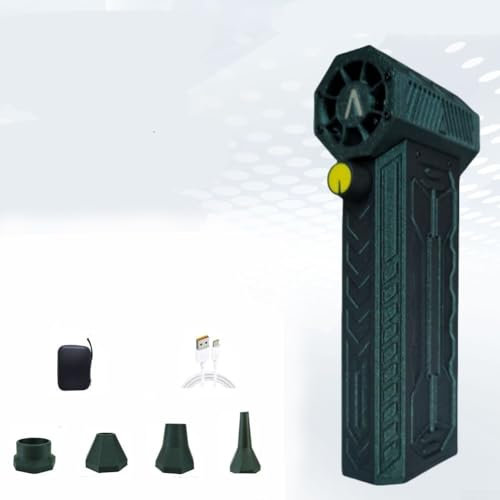 Ventilatore industriale portatile, motore brushless portatile, potente ventilatore d'aria portatile da 110000 giri/min, per casa, auto e ufficio (verde stella)