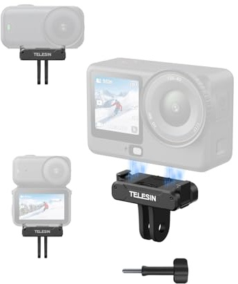 TELESIN Magnetischer Schnellspanner-Adapter für DJI Osmo Action 6 & Nano | Dual-Direction-Magnetfuß, kompatibel mit Objektiv- und OLED-Touchscreen-Modulen, DJI Osmo Nano Action 6 Kamerazubehör