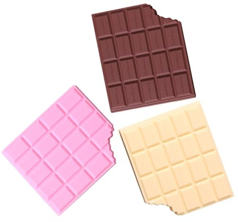 3 Stück-pack Schokoladen Notizblöcke Tragbar Kompakt für Notizen Deko | Papier und Pvc, Süßes Novelty Design, für Nachrichten, Kritzeleien und Kleine Skizzen zu Hause