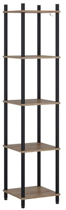 Vicco Eckregal Bivio, Goldkraft Eiche/Anthrazit, 30 x 133 cm | 5 Ablageflächen, zur Aufbewahrung in Ecken und einfachen Wandmontage