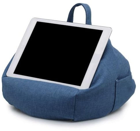 Zohuwerui Oreiller Support Tablette, Coussin de Support pour Téléphone Portable Tablettes et Livres, avec Poche Latérale pour Accessoires, Coussin pour Tablette au Lit, Genoux, Bureau et Canapé