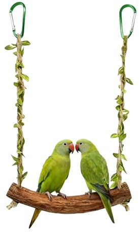 Wellensittich Spielzeug,Schaukel Naturholz Sitzstangen Vogelkäfige,Vogelkäfig Zubehör Papageien Kanarienvogel Nymphensittich,Natürliches Aktivitätsspielzeug vogelschaukel Für Kleine Mittelgroße Vögel