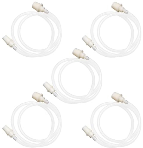 TEHAUX 5 Pièces Lignes D'extension Blanches pour Machine à Ventouses, Plastique Souple Solide, Accessoires pour Soins par Ventouse, Rallonge Adaptée aux Appareils de Massage du Dos