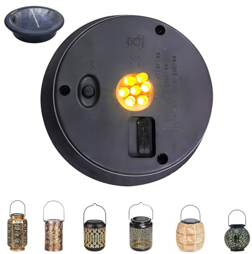 Solarleuchten Ersatzteile 9,1/11cm, 1 Stk Solarleuchten Ersatz Top, 1200mA IP65 Ersatz Solarmodul für Gartenleuchte, Solar Ersatzdeckel,Solar LED Rund Ersatzteile für Solarlampen DIY Aufladbar (11cm)