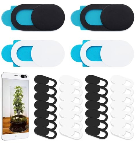 Set 32 Pezzi Copertura Webcam Ultrasottile, Copri Telecamera Slider per Laptop, Tablet e Smartphone, Protezione della Privacy in Plastica con Adesivo Forte - Non per Doppia Fotocamera
